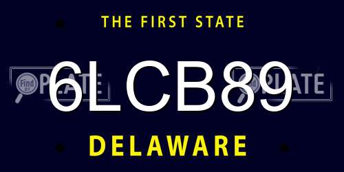 6LCB89 Delaware License Plate