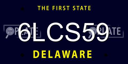 6LCS59 Delaware License Plate