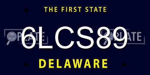 6LCS89 Delaware License Plate