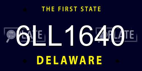 6LL1640 Delaware License Plate