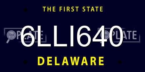 6LLI640 Delaware License Plate