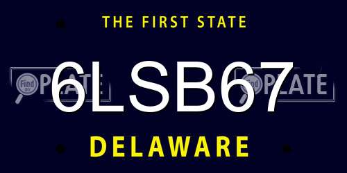 6LSB67 Delaware License Plate