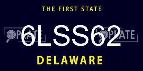 6LSS62 Delaware License Plate