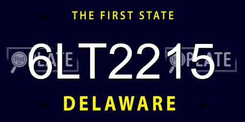 6LT2215 Delaware License Plate