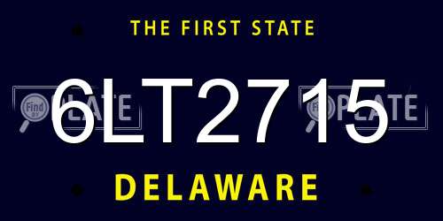 6LT2715 Delaware License Plate