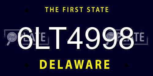 6LT4998 Delaware License Plate