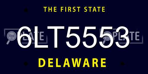 6LT5553 Delaware License Plate