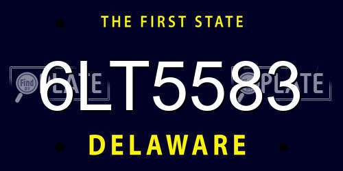 6LT5583 Delaware License Plate