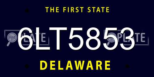 6LT5853 Delaware License Plate