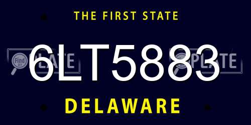6LT5883 Delaware License Plate