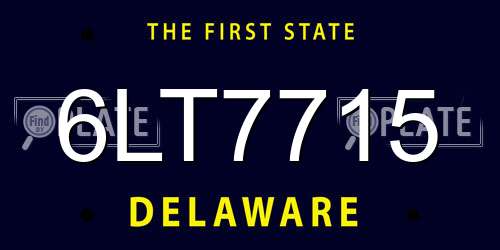 6LT7715 Delaware License Plate