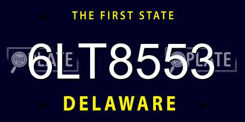 6LT8553 Delaware License Plate