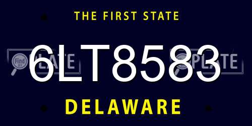 6LT8583 Delaware License Plate
