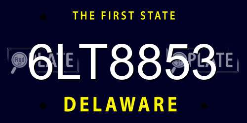 6LT8853 Delaware License Plate