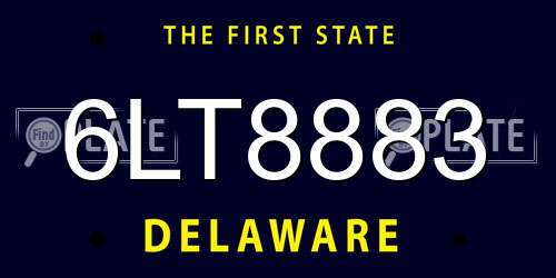 6LT8883 Delaware License Plate