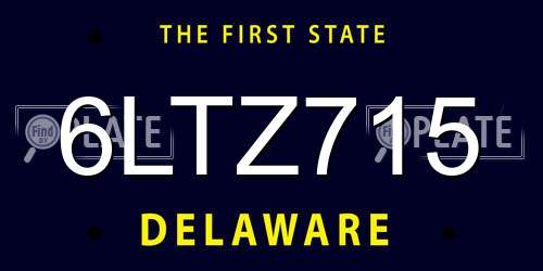 6LTZ715 Delaware License Plate