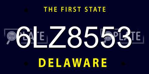 6LZ8553 Delaware License Plate