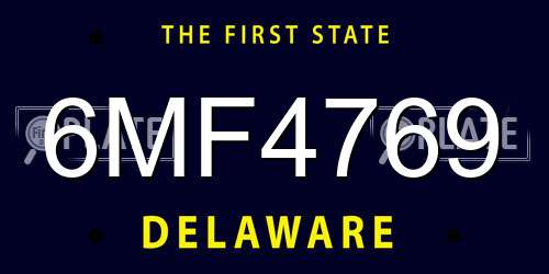 6MF4769 Delaware License Plate