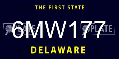 6MW177 Delaware License Plate