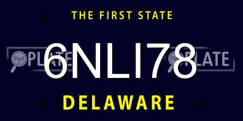 6NLI78 Delaware License Plate