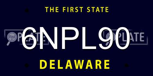 6NPL90 Delaware License Plate