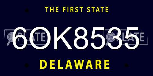 6OK8535 Delaware License Plate