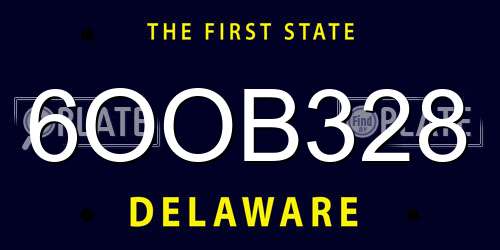 6OOB328 Delaware License Plate