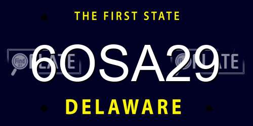 6OSA29 Delaware License Plate