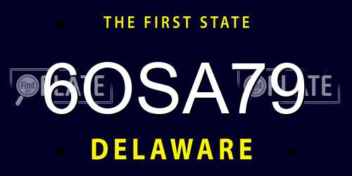 6OSA79 Delaware License Plate