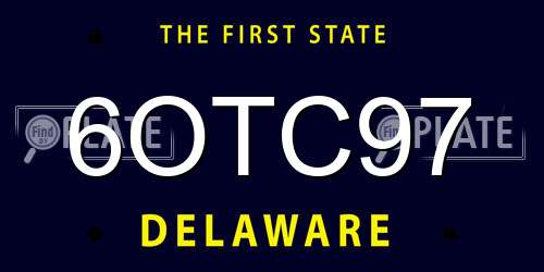 6OTC97 Delaware License Plate