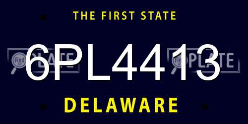 6PL4413 Delaware License Plate