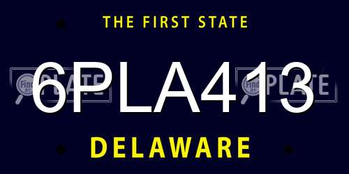 6PLA413 Delaware License Plate