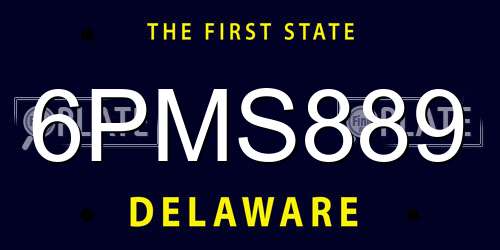 6PMS889 Delaware License Plate