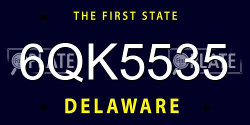 6QK5535 Delaware License Plate