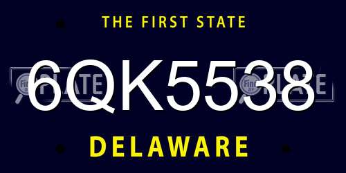 6QK5538 Delaware License Plate