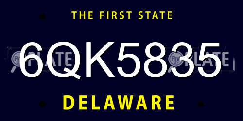 6QK5835 Delaware License Plate
