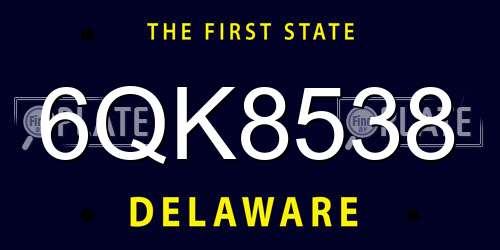 6QK8538 Delaware License Plate