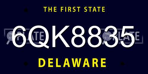 6QK8835 Delaware License Plate
