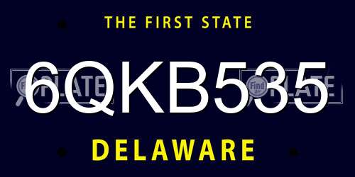 6QKB535 Delaware License Plate