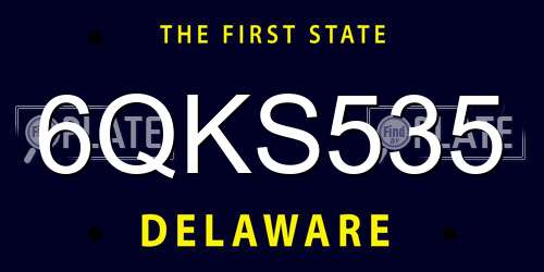 6QKS535 Delaware License Plate