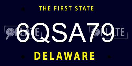 6QSA79 Delaware License Plate