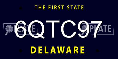 6QTC97 Delaware License Plate