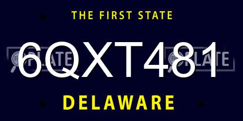 6QXT481 Delaware License Plate