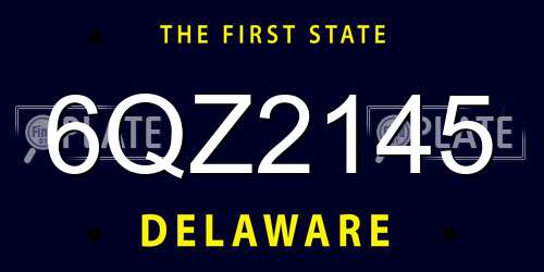 6QZ2145 Delaware License Plate