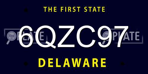 6QZC97 Delaware License Plate