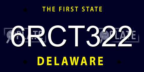 6RCT322 Delaware License Plate