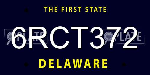 6RCT372 Delaware License Plate