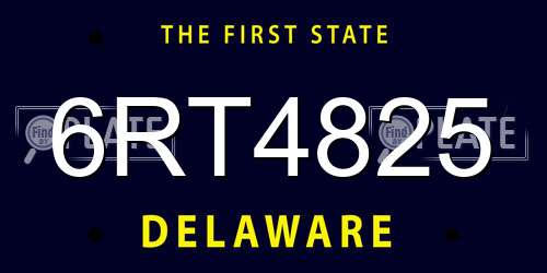 6RT4825 Delaware License Plate