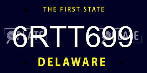6RTT699 Delaware License Plate