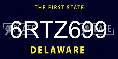 6RTZ699 Delaware License Plate